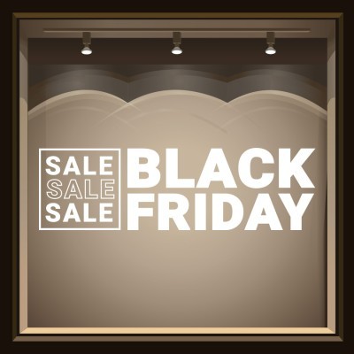 Sale Sale Sale! Black Friday, Εκπτωτικά, Αυτοκόλλητα βιτρίνας, 100 x 29 εκ.