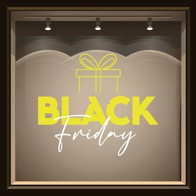 Houseart Gold Black Friday Prize, Εκπτωτικά, Αυτοκόλλητα βιτρίνας, 59 x 50 εκ.