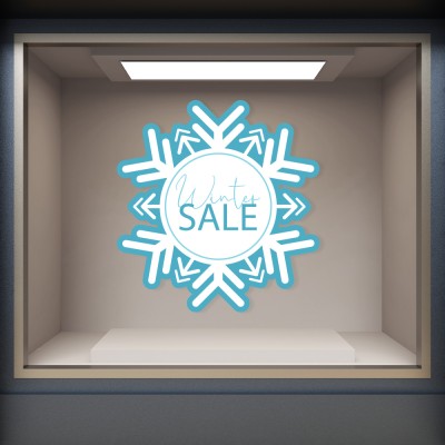 Winter Sale Snowflake, Εκπτωτικά, Αυτοκόλλητα βιτρίνας, 80 x 83 εκ. (51547)