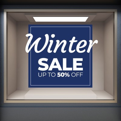 Winter Sale 50%, Εκπτωτικά, Αυτοκόλλητα βιτρίνας, 80 x 70 εκ. (51610)
