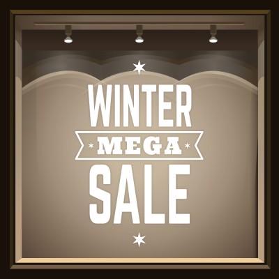 Mega Sale white, Εκπτωτικά, Αυτοκόλλητα βιτρίνας, 80 x 117 εκ. (51634)