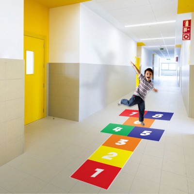 Κουτσό με Χρώματα, Κουτσό, Αυτοκόλλητα δαπεδου, 98 x 30