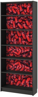 Κόκκινες πεταλούδες Βιβλιοθήκη Billy Ikea Αυτοκόλλητα έπιπλων 80 x 202 cm (40772)