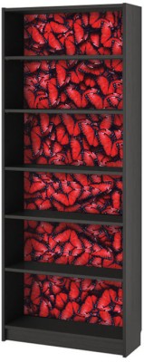 Houseart Κόκκινες πεταλούδες, Βιβλιοθήκη Billy Ikea, Αυτοκόλλητα έπιπλων, 80 x 202 εκ.