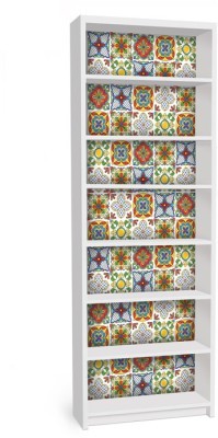 Γεωμετρικά λουλούδια, Βιβλιοθήκη Billy Ikea, Αυτοκόλλητα έπιπλων, 80 x 202 εκ. (40796)