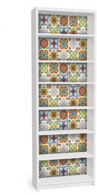 Houseart Γεωμετρικά λουλούδια, Βιβλιοθήκη Billy Ikea, Αυτοκόλλητα έπιπλων, 80 x 202 εκ.