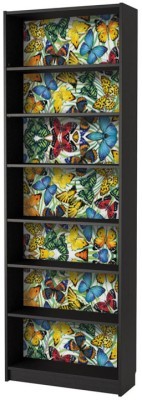 Μοτίβο με πολύχρωμες πεταλούδες Βιβλιοθήκη Billy Ikea Αυτοκόλλητα έπιπλων 80 x 202 cm (40807)
