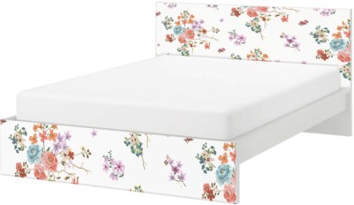 Μοτίβο με πολύχρωμα τριαντάφυλλα, Κρεβάτι Malm Ikea, Αυτοκόλλητα έπιπλων, (40815)