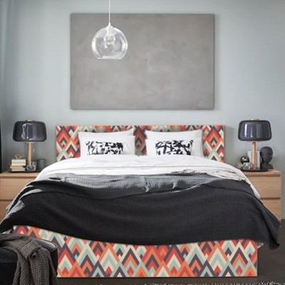 Houseart - ΣΗΜΑΝΤΙΚΟ: Σε περίπτωση διαφοράς τιμής από το κατάστημα ισχύει παντα και μόνο η τιμή του καταστήματος Πολύχρωμα Τρίγωνα, Κρεβάτι Malm Ikea, Αυτοκόλλητα έπιπλ