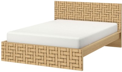 Houseart Μοτίβο με σχέδιο ξύλα, Κρεβάτι Malm Ikea, Αυτοκόλλητα έπιπλων,