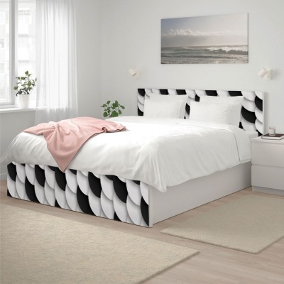 Ασπρόμαυροι κύκλοι, Κρεβάτι Malm Ikea, Αυτοκόλλητα έπιπλων, (40823)