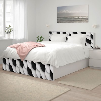 Houseart Ασπρόμαυροι κύκλοι, Κρεβάτι Malm Ikea, Αυτοκόλλητα έπιπλων,