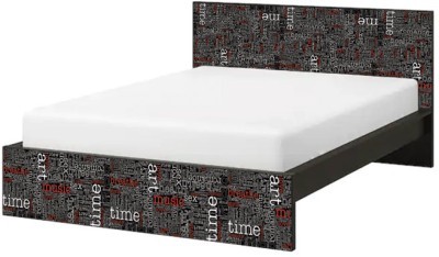 Μοτίβο με την λέξη time, Κρεβάτι Malm Ikea, Αυτοκόλλητα έπιπλων, (40827)