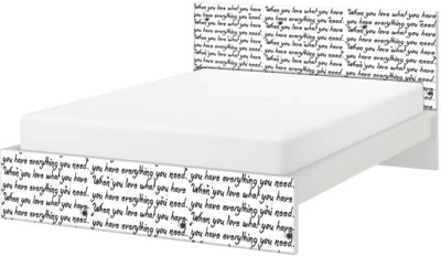 Μοτίβο με λέξεις Κρεβάτι Malm Ikea Αυτοκόλλητα έπιπλων 1 ΤΜΧ 156×78 & 1 ΤΜΧ 156×38 cm (40828)