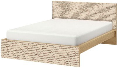Μοτίβο με λέξεις, Κρεβάτι Malm Ikea, Αυτοκόλλητα έπιπλω