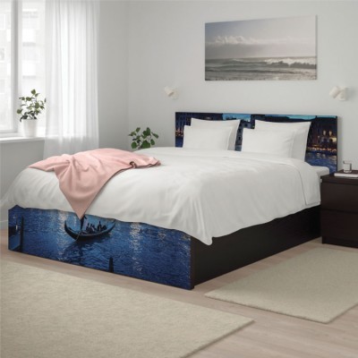 Houseart Νυχτερινή Βενετία, Κρεβάτι Malm Ikea, Αυτοκόλλητα έπιπλων,