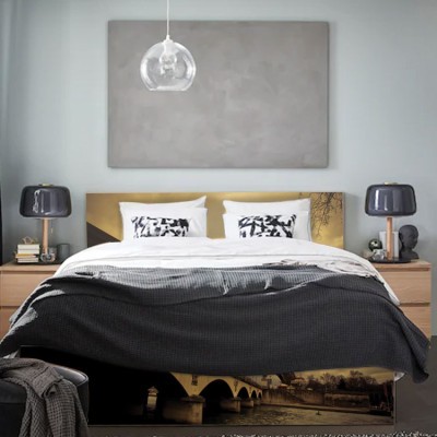 Houseart Ο πύργος του Άιφελ, Κρεβάτι Malm Ikea, Αυτοκόλλητα έπιπλων,
