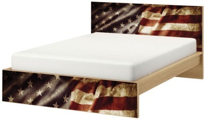Αμερικάνικη σημαία Κρεβάτι Malm Ikea Αυτοκόλλητα έπιπλων 1 ΤΜΧ 156×78 & 1 ΤΜΧ 156×38 cm (40843)