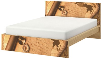 Houseart Παλιό γράμμα με πυξίδα, Κρεβάτι Malm Ikea, Αυτοκόλλητα έπιπλων,