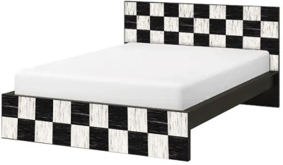 Houseart Καρό πλακάκια, Κρεβάτι Malm Ikea, Αυτοκόλλητα έπιπλων,