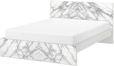 Λευκό Μάρμαρο, Κρεβάτι Malm Ikea, Αυτοκόλλητα έπιπλων, (40852)