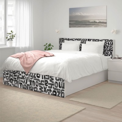 Μαυρόασπρα γράμματα, Κρεβάτι Malm Ikea, Αυτοκόλλητα έπιπλων, (40855)
