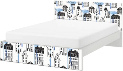 Ασπρόμαυρα κτίρια Κρεβάτι Malm Ikea Αυτοκόλλητα έπιπλων 1 ΤΜΧ 156×78 & 1 ΤΜΧ 156×38 cm (40863)
