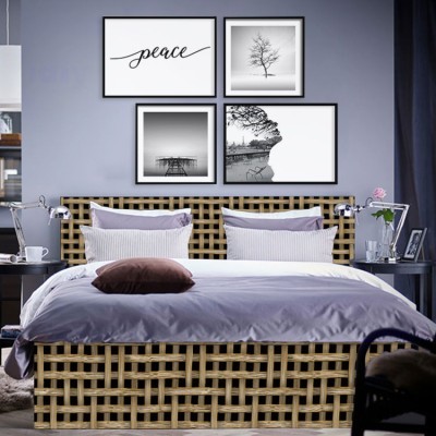 Επαναλαμβανόμενο μοτίβο ξύλο, Κρεβάτι Malm Ikea, Αυτοκόλλητα έπιπλων, (40864)