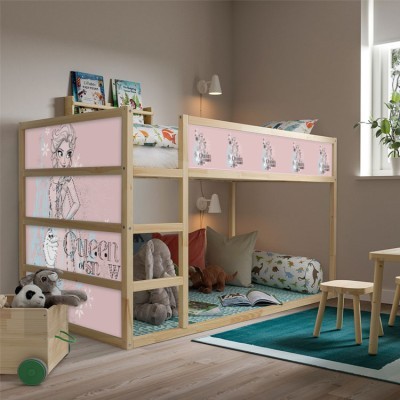 Queen of snow, Κρεβάτι Kura Ikea, Αυτοκόλλητα έπιπλων,