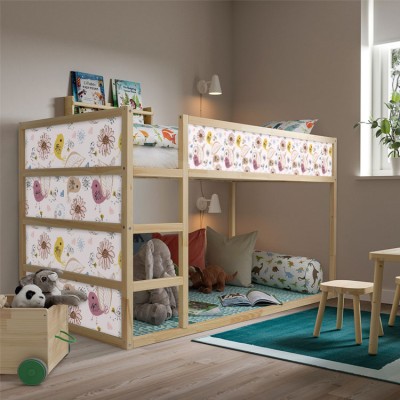 Πολύχρωμα πουλάκια, Κρεβάτι Kura Ikea, Αυτοκόλλητα έπιπ