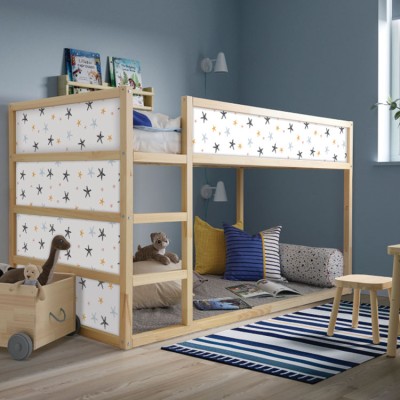 Houseart - ΣΗΜΑΝΤΙΚΟ: Σε περίπτωση διαφοράς τιμής από το κατάστημα ισχύει παντα και μόνο η τιμή του καταστήματος Πολύχρωμοι αστερίες, Κρεβάτι Kura Ikea, Αυτοκόλλητα έπι