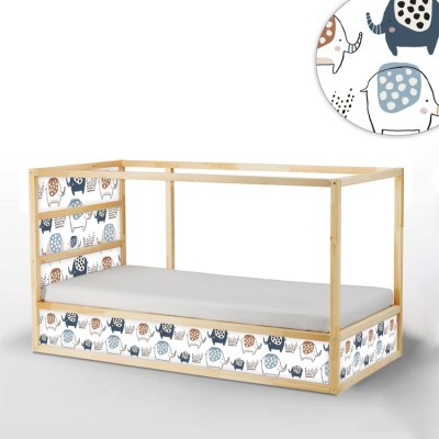 Πολύχρωμα ελεφαντάκια, Κρεβάτι Kura Ikea, Αυτοκόλλητα έ