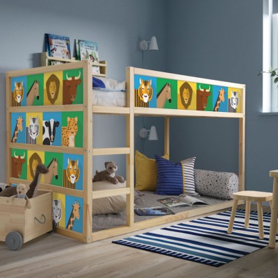 Άγρια ζωάκια, Κρεβάτι Kura Ikea, Αυτοκόλλητα έπιπλων,