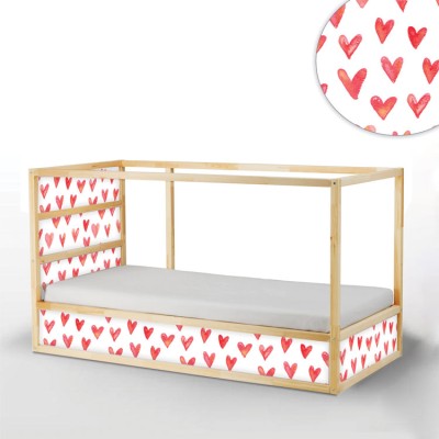 Houseart Καρδούλες, Κρεβάτι Kura Ikea, Αυτοκόλλητα έπιπλων,