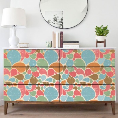 Retro Pattern, Μοτίβα, Αυτοκόλλητα έπιπλων, 50 x 50 εκ.
