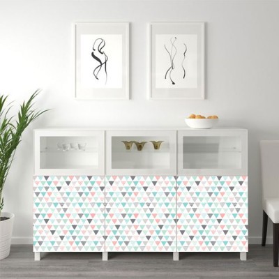 Houseart - ΣΗΜΑΝΤΙΚΟ: Σε περίπτωση διαφοράς τιμής από το κατάστημα ισχύει παντα και μόνο η τιμή του καταστήματος Τρίγωνα Σχέδια, Μοτίβα, Αυτοκόλλητα έπιπλων, 50 x 50 εκ