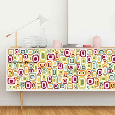 Houseart - ΣΗΜΑΝΤΙΚΟ: Σε περίπτωση διαφοράς τιμής από το κατάστημα ισχύει παντα και μόνο η τιμή του καταστήματος Πολύχρωμο μοτίβο, Μοτίβα, Αυτοκόλλητα έπιπλων, 50 x 50