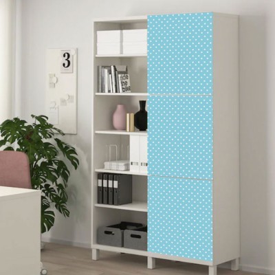 Διακόσμηση παιδικού δωματίου House Art - ΣΗΜΑΝΤΙΚΟ: Σε περίπτωση διαφοράς τιμής από το κατάστημα ισχύει παντα και μόνο η τιμή του καταστήματος Γαλάζιο πουά μοτίβο, Μοτίβα, Αυτοκόλλητα έπιπλων, 50 x