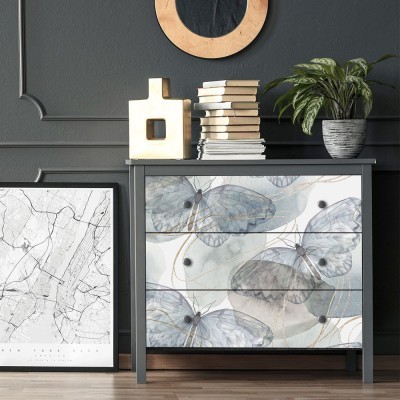 Διακόσμηση παιδικού δωματίου House Art - ΣΗΜΑΝΤΙΚΟ: Σε περίπτωση διαφοράς τιμής από το κατάστημα ισχύει παντα και μόνο η τιμή του καταστήματος Γαλάζιες πεταλούδες, Μοτίβα, Αυτοκόλλητα έπιπλων, 50 x