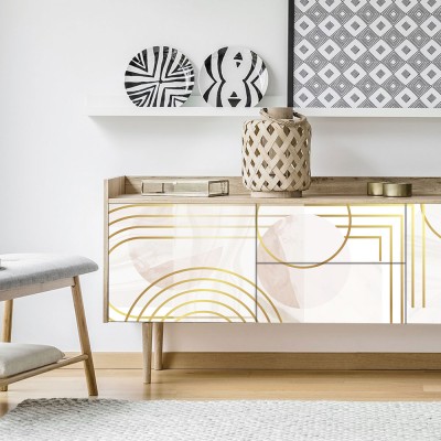 Houseart White & gold paint, Μοτίβα, Αυτοκόλλητα έπιπλων, 50 x 50 εκ.