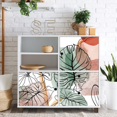 Houseart - ΣΗΜΑΝΤΙΚΟ: Σε περίπτωση διαφοράς τιμής από το κατάστημα ισχύει παντα και μόνο η τιμή του καταστήματος Σχέδιο με πράσινο φυτό και κύκλους, Μοτίβα, Αυτοκόλλητα