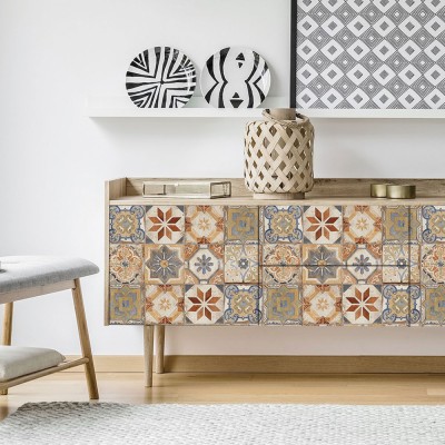 Houseart - ΣΗΜΑΝΤΙΚΟ: Σε περίπτωση διαφοράς τιμής από το κατάστημα ισχύει παντα και μόνο η τιμή του καταστήματος Ρετρό μοτίβο σε παστέλ αποχρώσεις, Μοτίβα, Αυτοκόλλητα