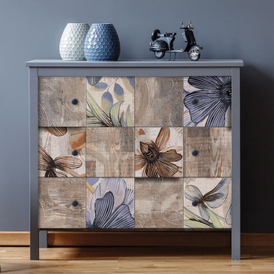 Φλοράλ μοτίβο, Μοτίβα, Αυτοκόλλητα έπιπλων, 50 x 50 εκ.