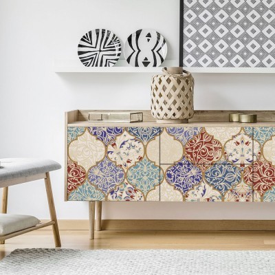 Houseart - ΣΗΜΑΝΤΙΚΟ: Σε περίπτωση διαφοράς τιμής από το κατάστημα ισχύει παντα και μόνο η τιμή του καταστήματος Ρετρό ανατολίτικο μοτίβο, Μοτίβα, Αυτοκόλλητα έπιπλων,