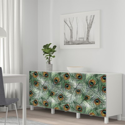 Φτερά από παγώνι, Μοτίβα, Αυτοκόλλητα έπιπλων, 50 x 50 