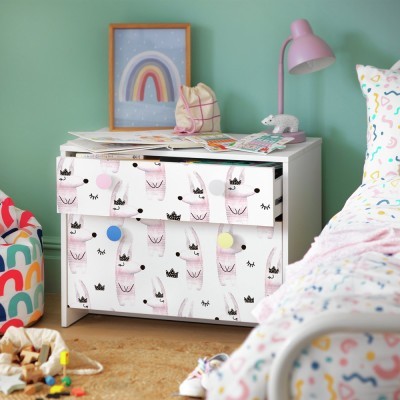 Ροζ σκυλάκια με στέμμα, Παιδικά, Αυτοκόλλητα έπιπλων, 5