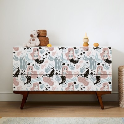 Houseart - ΣΗΜΑΝΤΙΚΟ: Σε περίπτωση διαφοράς τιμής από το κατάστημα ισχύει παντα και μόνο η τιμή του καταστήματος Γοργόνες, Παιδικά, Αυτοκόλλητα έπιπλων, 50 x 50 εκ.