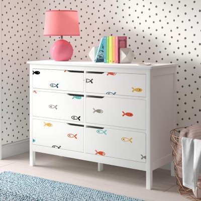 Πολύχρωμα ψαράκια, Παιδικά, Αυτοκόλλητα έπιπλων, 50 x 5