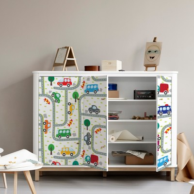 Houseart - ΣΗΜΑΝΤΙΚΟ: Σε περίπτωση διαφοράς τιμής από το κατάστημα ισχύει παντα και μόνο η τιμή του καταστήματος Πολύχρωμα αυτοκίνητα, Παιδικά, Αυτοκόλλητα έπιπλων, 50