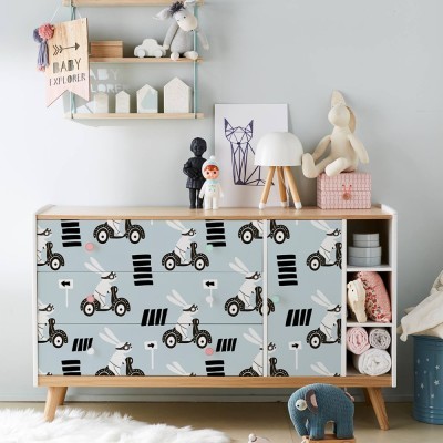 Ασπρόμαυρα κουνελάκια, Παιδικά, Αυτοκόλλητα έπιπλων, 50